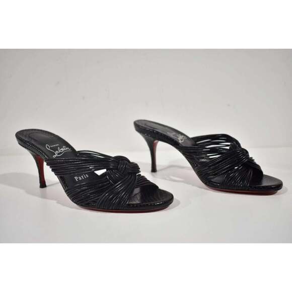 Christian Louboutin Multitaski 70 Black Strap Backless Mule Kitten Heel 36.5 - Picture 4 of 12